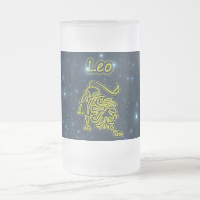 Heller Löwe Mattglas Bierglas (Mittel)