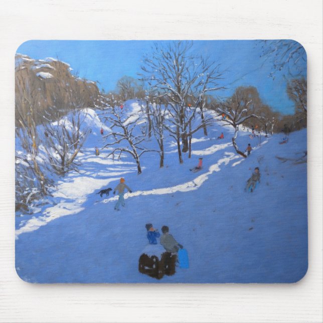 Heller Morgen an schwarzem Pool 2009 Mousepad (Vorne)