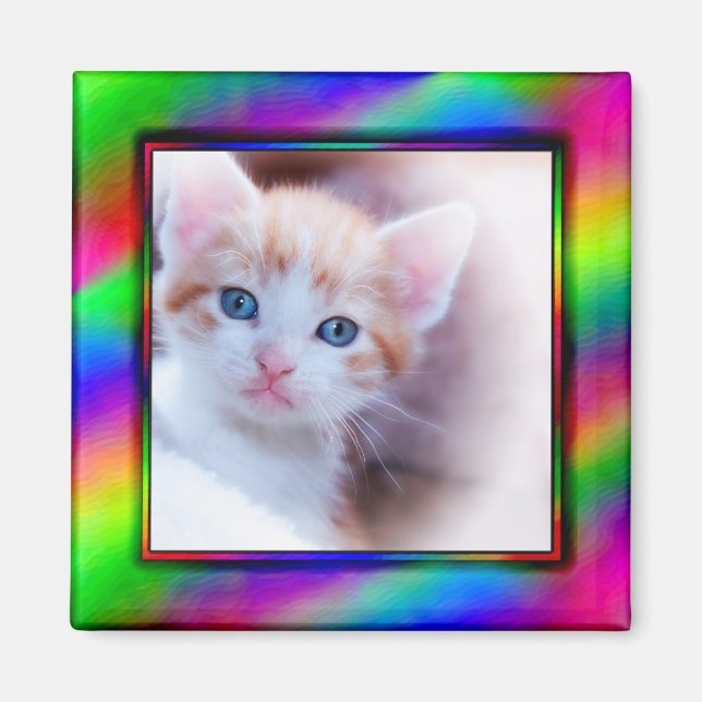 Heller Neon-Fotobild-Magnet Magnet (Vorne)