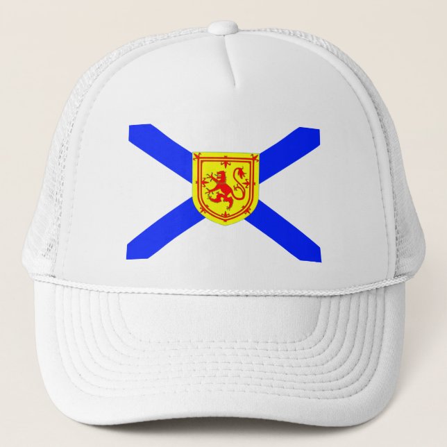 Heller Neuschottland Kanada 🇨🇦 Flaggen-Weißhut Truckerkappe (Vorderseite)