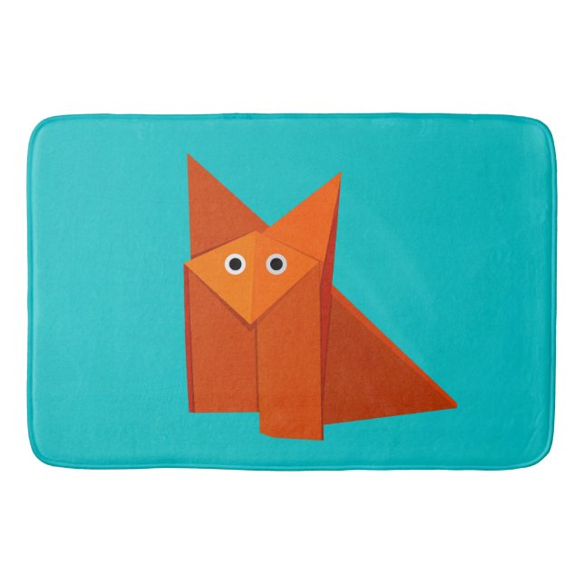 Heller niedlicher Origami Fox Badematte (Vorderseite)