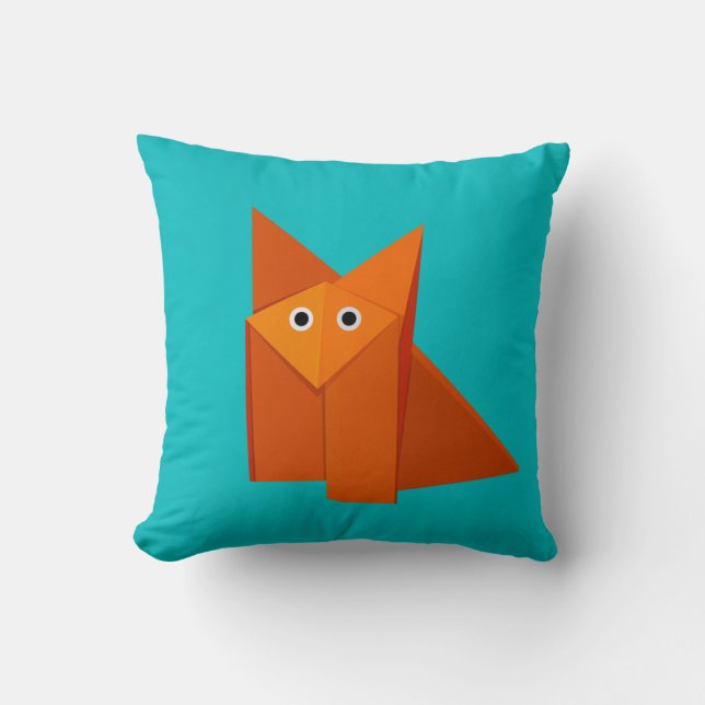 Heller niedlicher Origami Fox Kissen (Vorderseite)