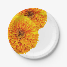 Heller orange Goldringelblumen-Papier-Party-Teller Pappteller
