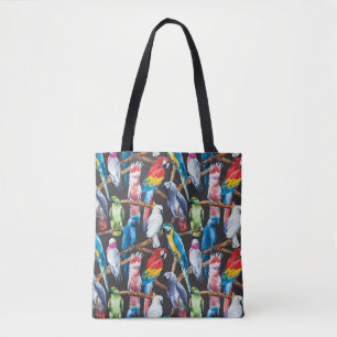 Heller Papagei: tropische Aquarelltapete. Tasche