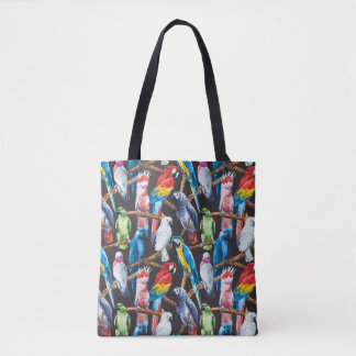 Heller Papagei: tropische Aquarelltapete. Tasche