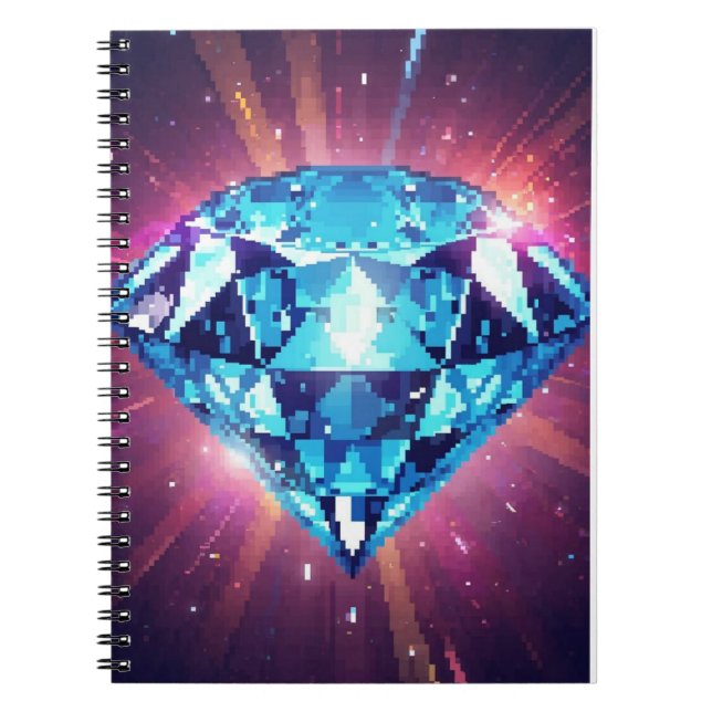 Heller pixeliger Diamant  Notizblock (Vorderseite)