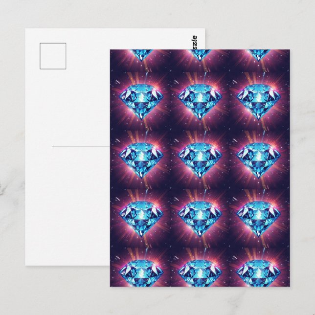 Heller pixeliger Diamant  Postkarte (Vorne/Hinten)