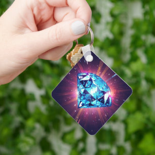 Heller pixeliger Diamant  Schlüsselanhänger