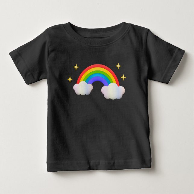Heller Regenbogen-Cartoon Baby T-shirt (Vorderseite)
