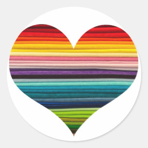 Heller Regenbogen des viele Farbherz-Entwurfs Runder Aufkleber