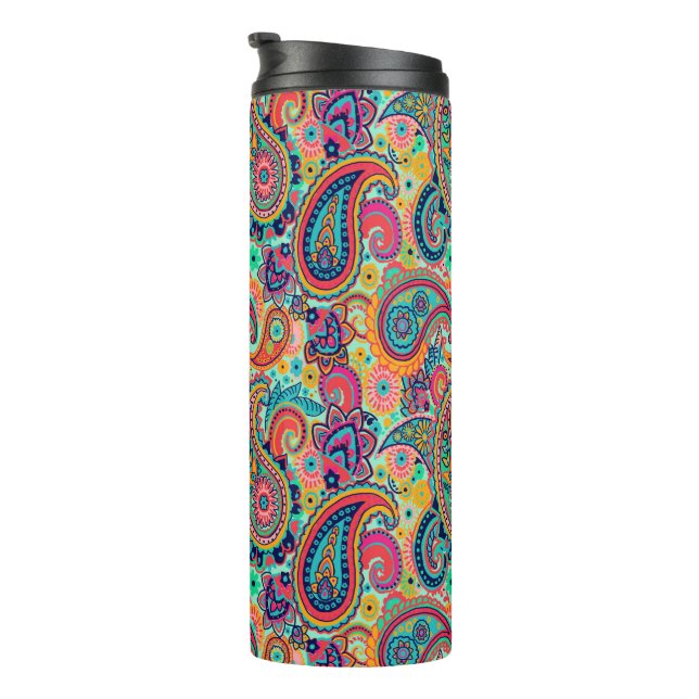Heller Regenbogen Paisley Thermosbecher (Nach rechts gedreht)