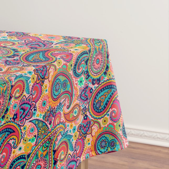 Heller Regenbogen Paisley Tischdecke (Beispiel)