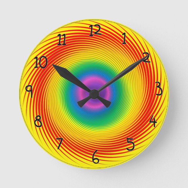 Heller Regenbogen-Strudel scherzt Uhr mit Zahlen (Vorderseite)