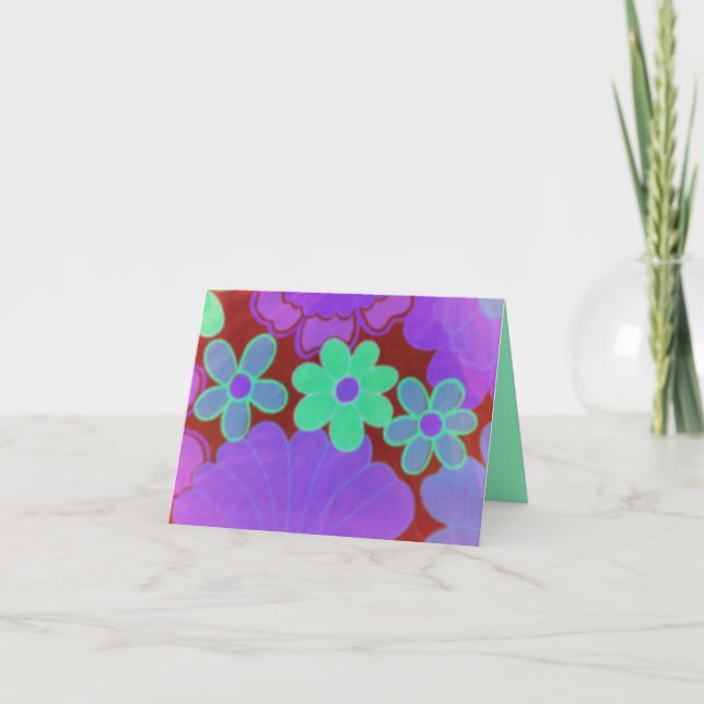 Heller Retro Blick-Blumenentwurf-c$notecards Karte (Vorderseite)