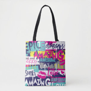 Heller Slogan: Nahtlose Abstrakte Mode Tasche
