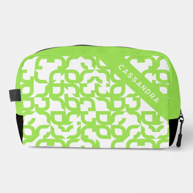 Heller Sommer Limettengrüner Art Pattern im Midcen Waschbeutel (Vorderseite)
