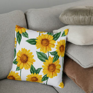 Heller Sonnenblumengarten - Frischer Blumenschmuck Kissen