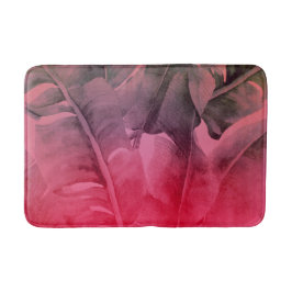 Heller Spaß Rosa tropische Sommerpalme Blätter Badematte