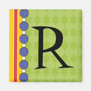 Heller Spaß-Tupfen-Monogramm-Magnet Magnet