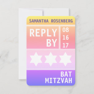 Heller Star von David Bat Mitzvah UAWG Reply Einladung