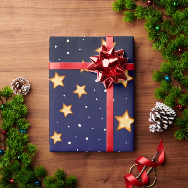 heller Sternenhimmel Geschenkpapier (Feiertagsgeschenk)