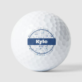Heller und blauer grauer Spritzer mit Name Golfball