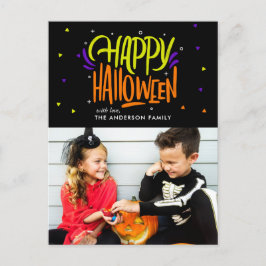 Heller und lustiger Familienurlaub "Happy Hallowee Ankündigungspostkarte