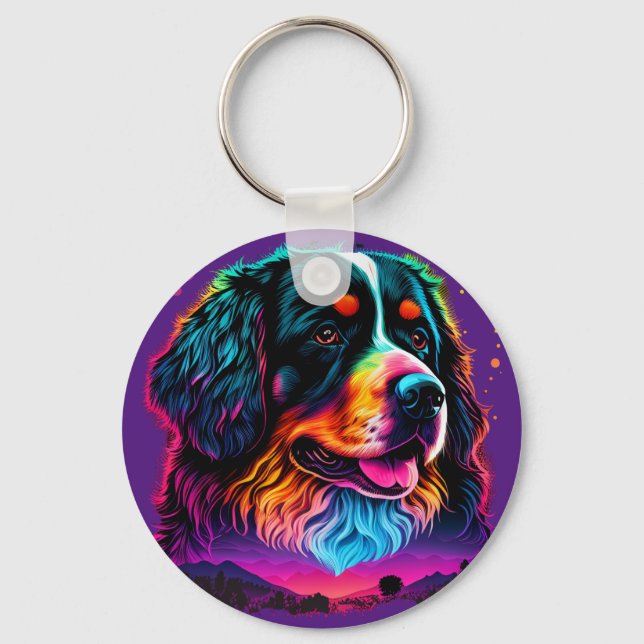 Heller und schöner Berner Hund Schlüsselanhänger (Vorderseite)