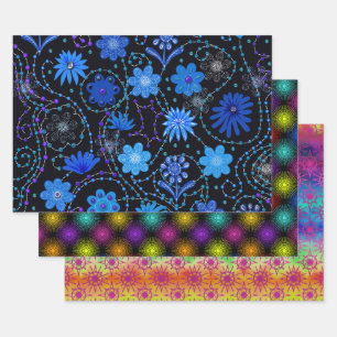 Heller und schöner Hippie Stil Geschenkpapier Set