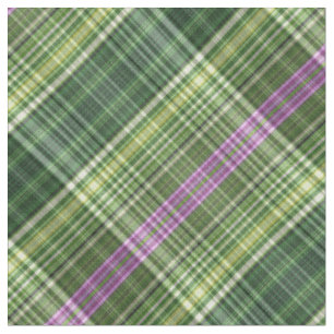 Heller violetter und grüner gestreifter Tartan Stoff