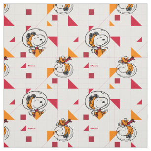 Heller Weißer Snoopy-Astronaut-Geometrie Stoff