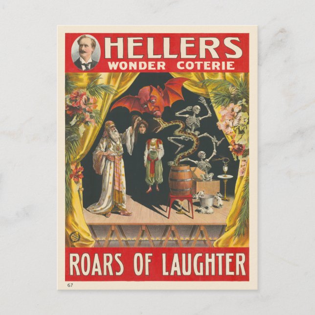 Hellers Wonder Coterie Vintage Poster Postkarte (Vorderseite)