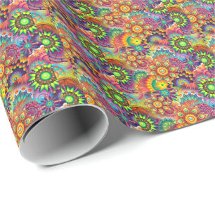 Helles Abstraktes Blume Muster Geschenkpapier