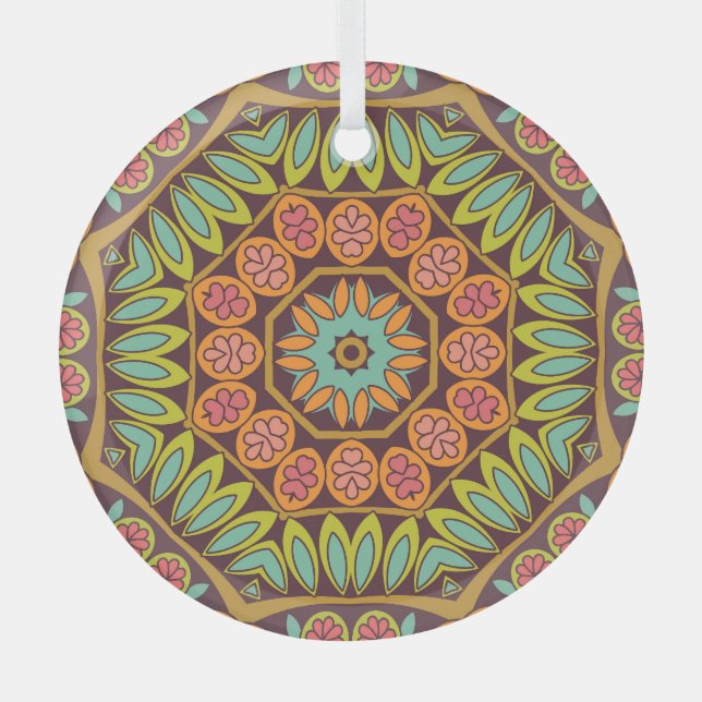 Helles abstraktes Blumendesign. Ornament Aus Glas (Vorderseite)