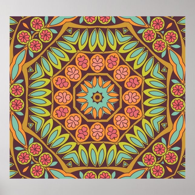 Helles abstraktes Blumendesign. Poster (Vorne)