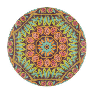 Helles abstraktes Blumendesign. Schneidebrett