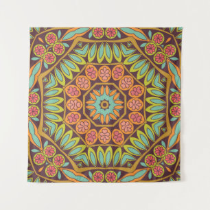 Helles abstraktes Blumendesign. Wandteppich