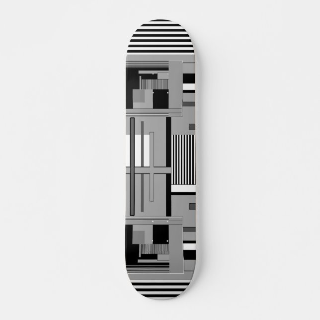 Helles abstraktes geometrisches Neonmuster Skateboard (Vorne)