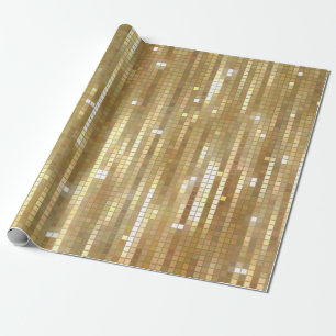 Helles, abstraktes Mosaik mit goldfarbenem Hinterg Geschenkpapier