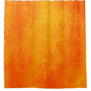 Helles, abstraktes Mosaik-Orange-Hintergrund mit G Duschvorhang