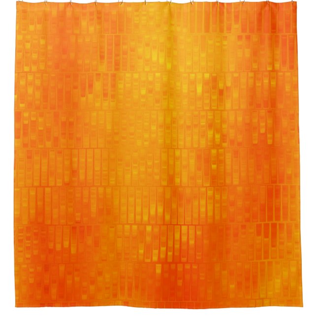 Helles, abstraktes Mosaik-Orange-Hintergrund mit G Duschvorhang (Vorderseite)