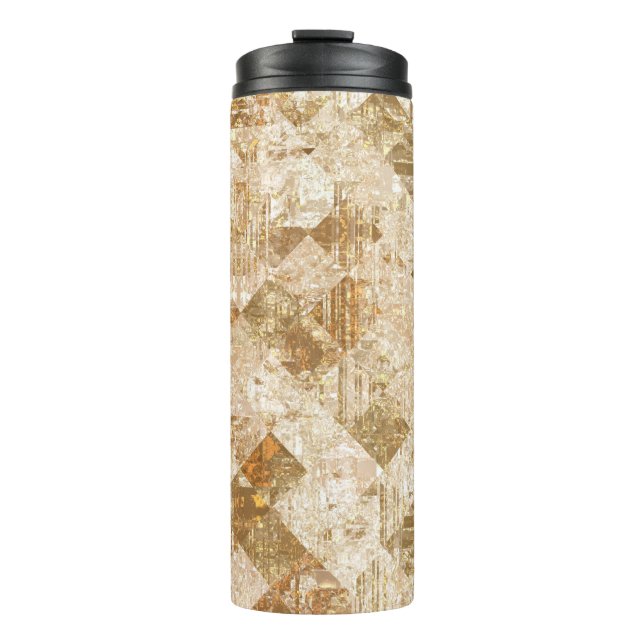 Helles abstraktes Mosaikmuster Thermosbecher (Vorderseite)