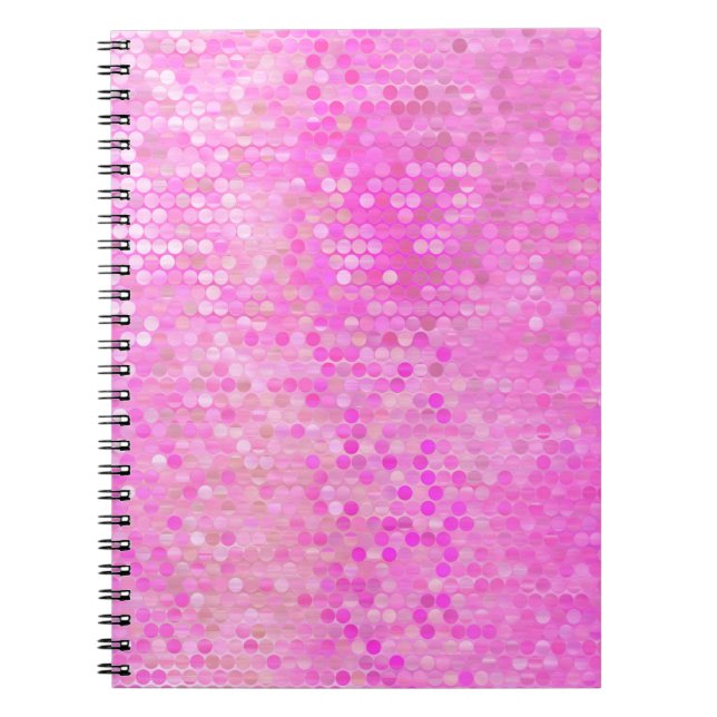 Helles abstraktes Mosaikrosa mit Glanz Notizblock (Vorderseite)