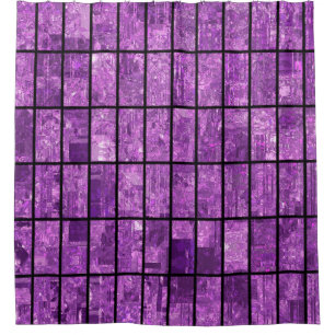 Helles abstraktes Mosaikviolett mit Glos Duschvorhang