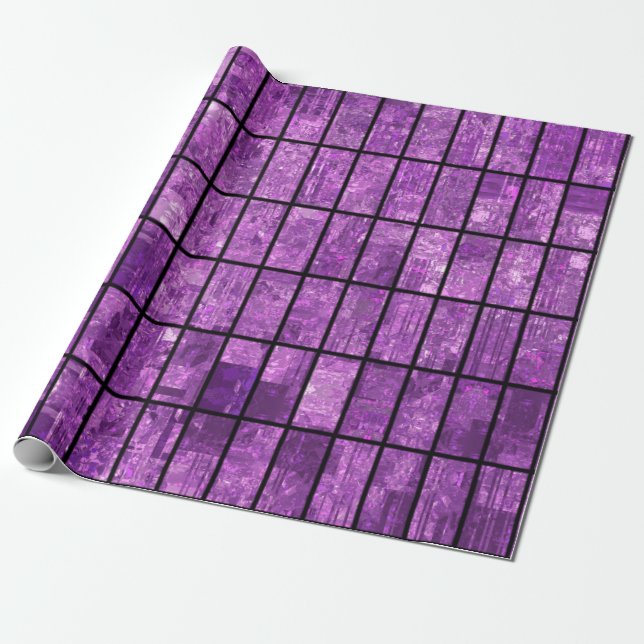 Helles abstraktes Mosaikviolett mit Glos Geschenkpapier (Ungerollt)