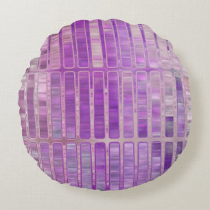 Helles abstraktes Mosaikviolett mit Glos Rundes Kissen