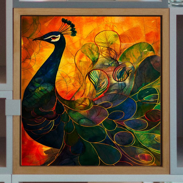 Helles Abstraktes Pfauendekoupage Seidenpapier (Von Creator hochgeladen)