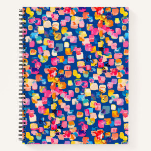Helles Abstraktes Quadrat-Muster Notizbuch