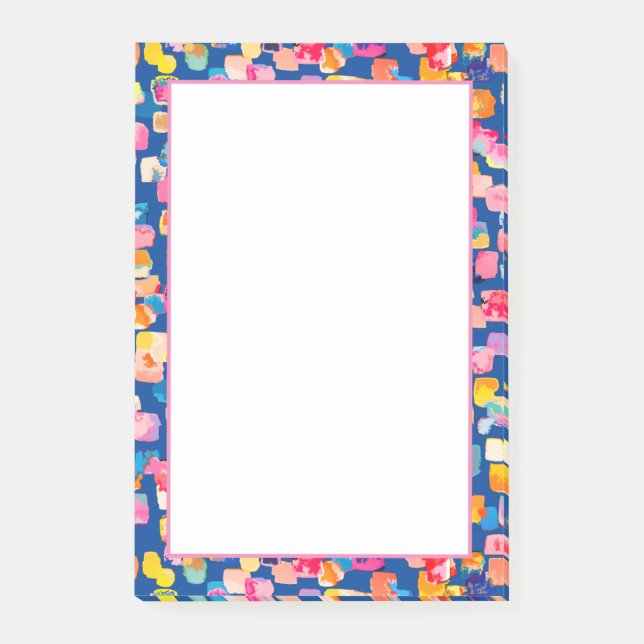 Helles Abstraktes Quadrat-Muster Post-it Klebezettel (Vorderseite)