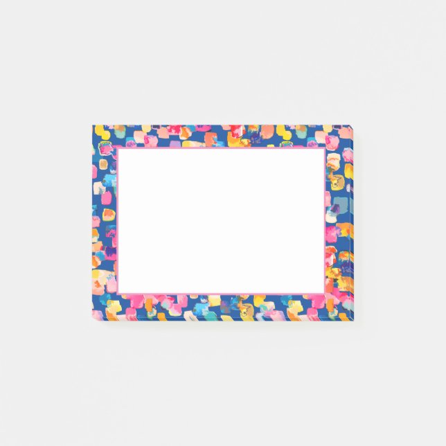 Helles Abstraktes Quadrat-Muster Post-it Klebezettel (Vorderseite)
